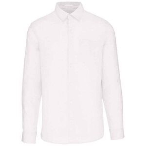 Spasso Mens Linen Long-Sleeved Shirt / White